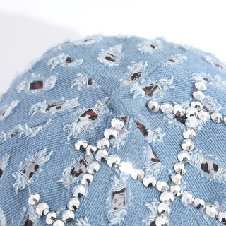 Mũ bóng chày Denim dành cho nữ Mũ thể thao bóng chày trang trí kim cương giả sáng bóng để cắm trại câu cá ngoài trời
