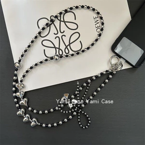 Simple Girl Bowknot Love Điện thoại di động Dây đeo chéo đa năng Tất cả các trận đấu Túi dây buộc Bộ khuếch đại Dây đeo máy ảnh