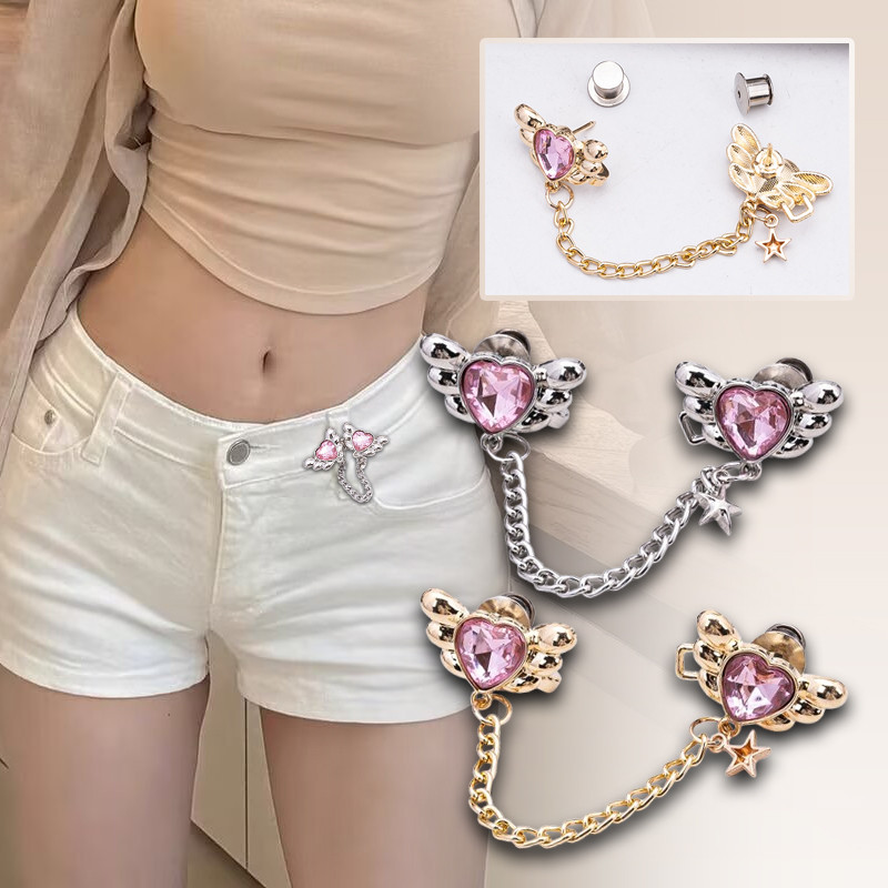 [YUNYUAN] Nút điều chỉnh quần jean kim cương tình yêu, eo lớn sang nhỏ, không đường may