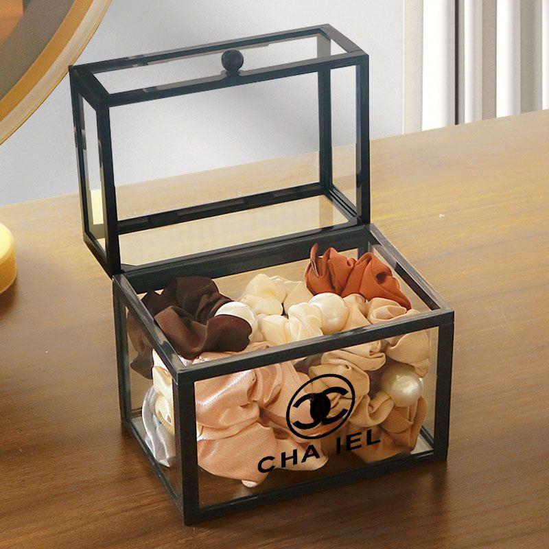 Hộp đựng phụ kiện tóc/kẹp tóc trong suốt để bàn, hộp đựng đồ trang sức, tủ quần áo