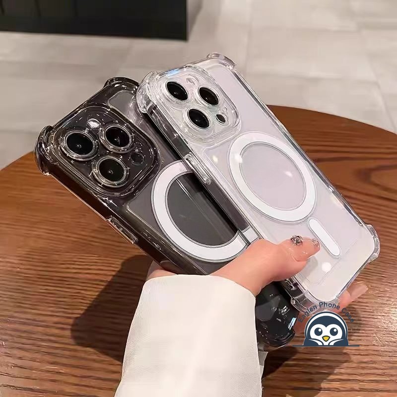 Ốp Điện Thoại Từ Tính Trong Suốt Cho OPPO Reno 15 15C 15F 14F 14 ProMax Mini Find X9 X9S X8S X8 Pro Ultra Plus 5G 4G Vỏ Mềm Trong Suốt Chống Rơi Bốn Mặt