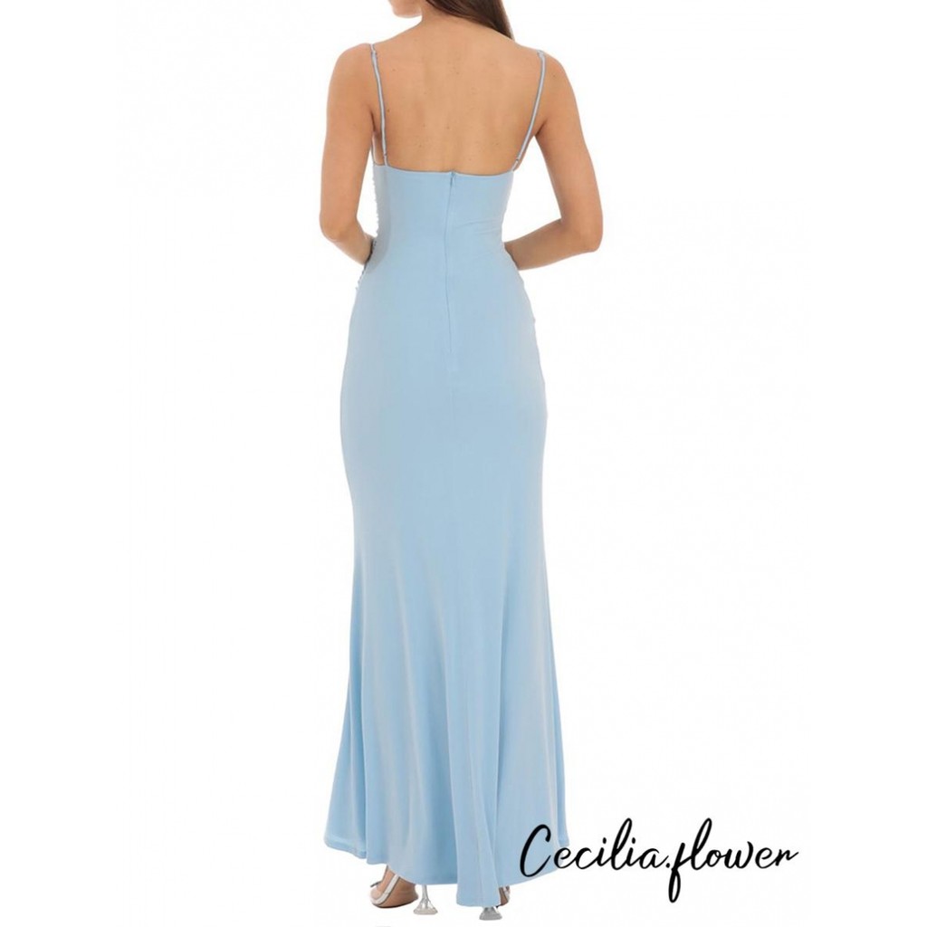 Phụ Nữ Không Tay Đầm Mùa Hè Ren Chắp Vá Backless Đảng Dài Cho Kỳ Nghỉ Cocktail Đi Biển Dạo Phố