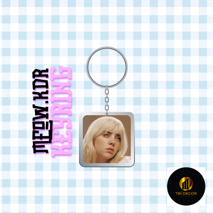 Móc khoá nhựa/Keyring ca sĩ Billie Eilish (Đọc mô tả để biết thêm thông tin)