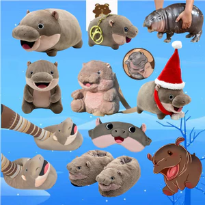 Moo Deng Đồ Chơi Sang Trọng Moo Deng Hippo Plushie Búp Bê Ba Lô Dép Vui Vẻ Giáng Sinh Hà Mã Đồ Chơi Nhồi Bông Mặt Dây Chuyền Mềm Mại Cho Bé Đồ Chơi Làm Dịu Trang Trí Nhà Gối Quà Tặng Giáng Sinh Đổi Quà Tặng