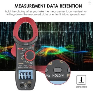 Hilivn) NJTY 328D 600A AC Kẹp Meter Phạm vi tự động 6000 Đếm LCD 1.6 inch AC kỹ thuật số True RMS NCV Loại kẹp Đồng hồ đo đa năng để đo AC / DC Dòng điện AC / DC Điện áp T