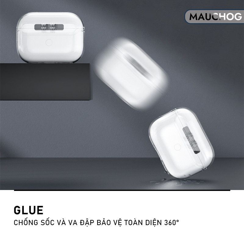 Ốp Case Trong Suốt Có Khớp Nối Chống Rơi Rớt Kèm Móc Khóa Cho Airpods Pro 3 2 Airpods 4