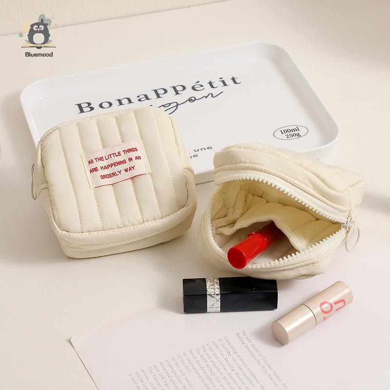 [Bluemood] Túi Đựng Mỹ Phẩm Nữ Nhỏ Để Trang Điểm Đóng Gói Khối Du Lịch Tổ Chức Essentials Cáp Sạc Túi Bảo Quản Túi Vệ Sinh Nữ Mới