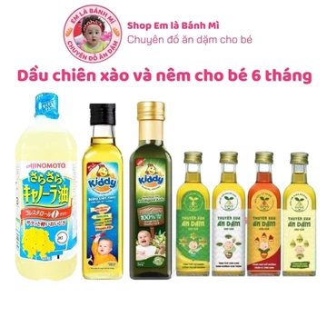 Dầu Chiên Xào và Nêm cho bé từ 6 tháng dầu hạt cải, oliu, dầu mè, cá hồi, óc chó, macca, hạnh nhân, hạt chia, Thuyền Xưa