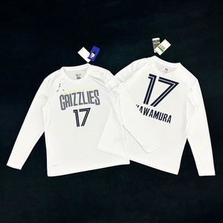 Yuki Kawamura Áo thun dài tay khô nhanh của Mỹ Memphis Grizzlies Jersey Đồng phục chụp ảnh thể thao ấm áp