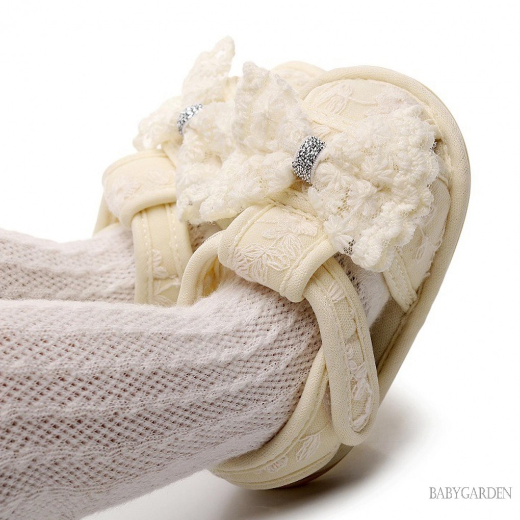 / / -Baby Girls Dép Mùa Hè Nơ Dễ Thương / Ruffle Giày Đế Bằng Chống Trơn Trượt Giày Tập Đi Đầu Tiên