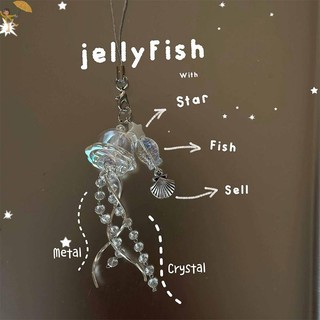 [Gou] Dây buộc điện thoại di động sứa Y2K Thẩm mỹ sel Điện thoại Charm Keycord Thời trang Mặt dây chuyền giữ chìa khóa nữ tính VN