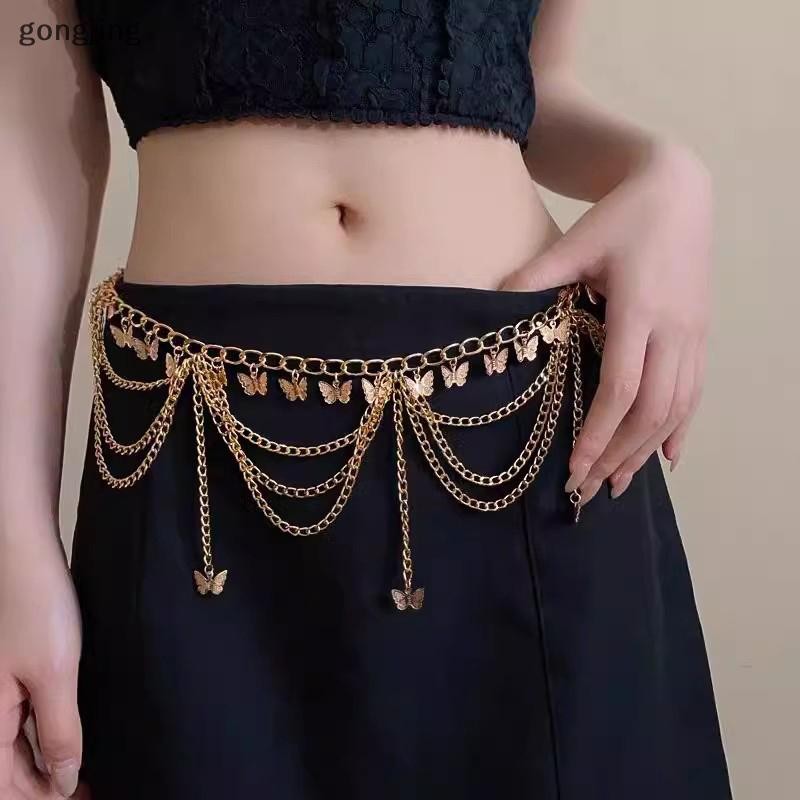 [gongjing] Dây Thắt Lưng Nữ Trang Sức Thời Trang Bụng Trang Trí Cơ Thể Kim Loại Nhiều Nữ Dây Thắt Lưng Trang Sức Thời Trang Bụng Trang Trí Cơ Thể Kim Loại Nhiều Lớp Pan