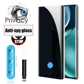 Kính cường lực cong toàn bộ chống gián điệp UV lỏng cho Huawei Pura 70 Mate 70 Nova 13 12 11 10 9 8 Honor 300 Ultra 200 100 90 Magic 7 6 5 Pro X9c X9b X9a 5G Bảo vệ màn hình riêng tư riêng tư