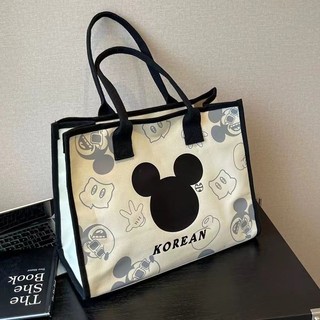 Túi tote đa năng cầm tay in hình Mickey hoạt hình mới sức chứa lớn