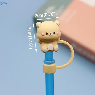 DTA Silicone Niêm Phong Ống Hút Cắm Có Thể Tái Sử Dụng Uống Bụi Hoạt Hình Phích Cắm Đầu Bao Phù Hợp Với Nhà Bếp Cốc DIY Phụ Kiện Bán Buôn PO