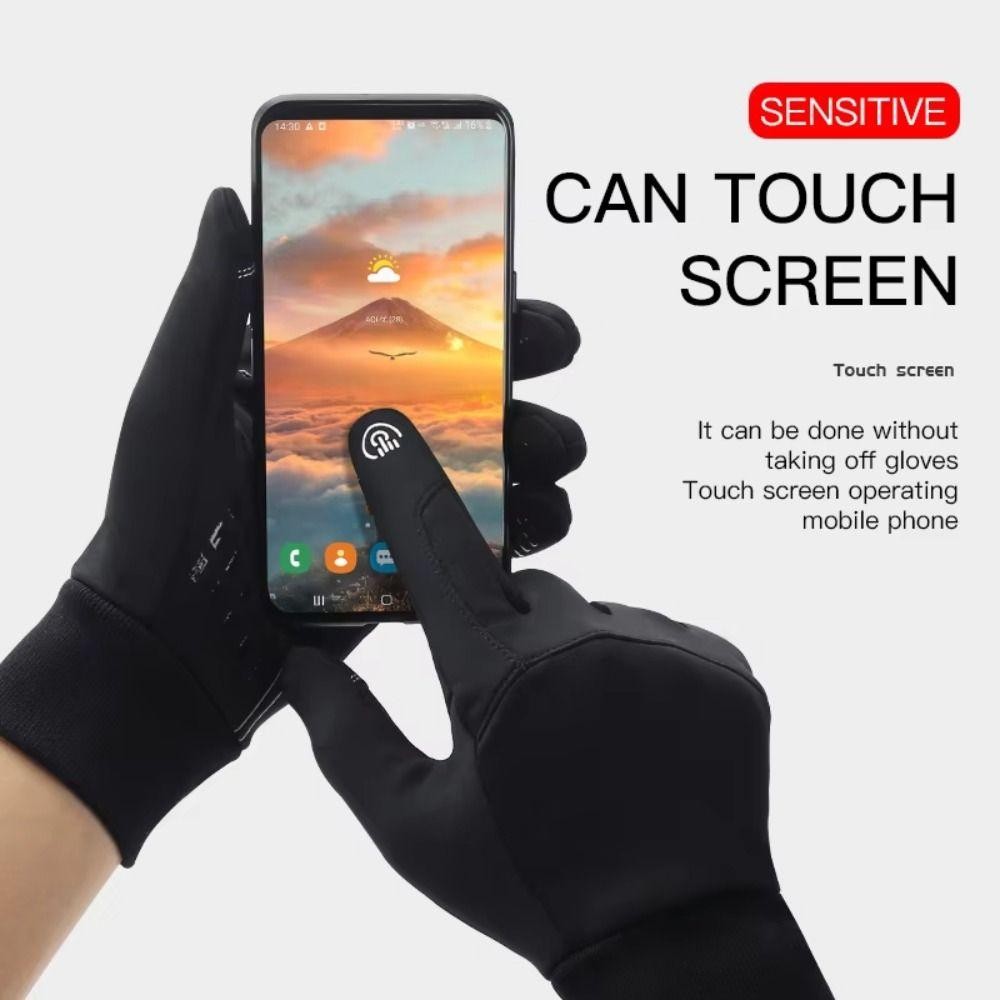 Găng tay trượt tuyết và đi xe đạp GETVOW - Chất liệu nylon polyester cao cấp, chống nước, cảm ứng được