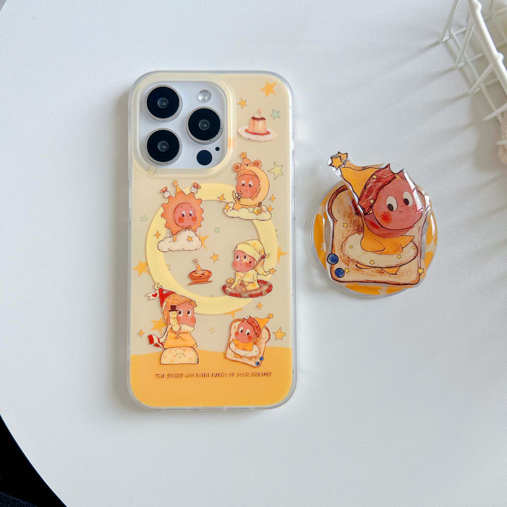 Ốp Lưng Cứng Tương Thích Với iPhone 13 13Pro 13ProMax 14 14Pro 14ProMax 15 15Pro 15ProMax 16 16Pro 16ProMax 17 17Pro 17ProMax Ốp Nam Châm Họa Tiết Bubble Mart
