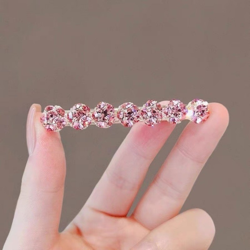 Mauropoli [Sẵn Sàng] Phiên Bản Hàn Quốc Sang Trọng Kim Cương Màu Hồng Tinh Tế Mỏ Vịt Mỏ Vịt Kẹp Tóc Phụ Kiện Tóc Nữ