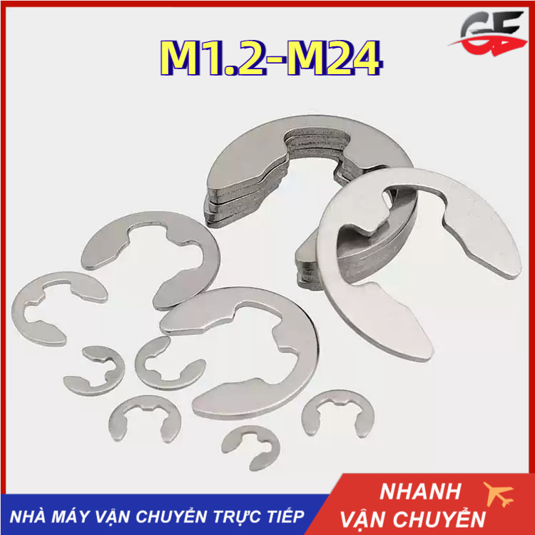 Phanh trục chữ e inox 304/316, phe gài trục chữ e M1.2-M24[GE-XS-1 ...