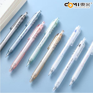 Bút viết bi gel, bút nước bấm đầu kim DOMI 0.5mm DM-902 ( mực đen, đỏ ).