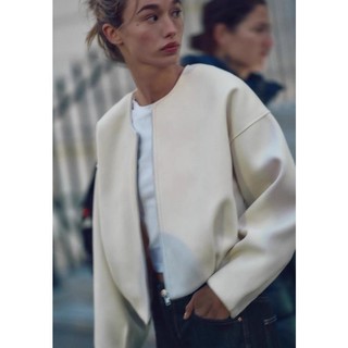 Zara Thu Đông Sản Phẩm Mới Nữ Châu Âu Phong Cách Mỹ Cổ Tròn Dài Tay Lông Tơ Mềm Bomber Áo Khoác Áo Khoác 0264741