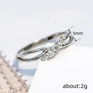 S925 Bạc Zircon Dòng Nhẫn Đơn Giản Trang Sức Thời Trang Nữ Quà Tặng 5