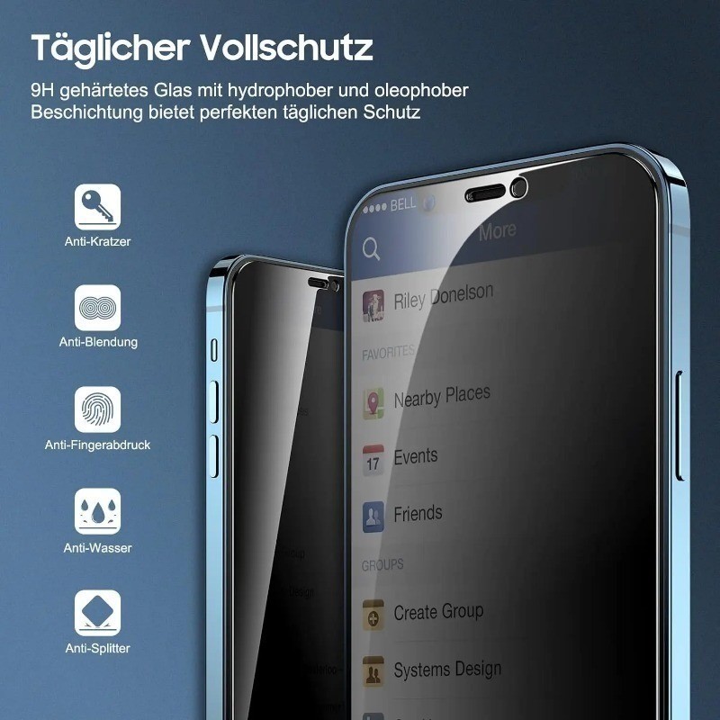 Asus ROG Series Chống Gián Điệp Quyền Riêng Tư Trong Suốt Kính Cường Lực Cho Asus ROG Phone II 9 8 7 6D 6 5s 5 3 ZS660KL Pro FE Ultimate Strix Độ Nhạy Cảm Ứng Cao Bảo Vệ Màn Hình