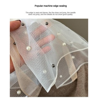 Mùa Xuân Mùa Hè Mô Phỏng Khăn Lụa Nữ Bóng Sang Trọng Khăn Choàng Thời Trang Khăn Đính Hạt Khăn