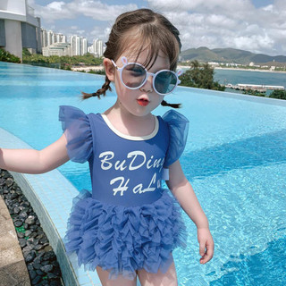 Đồ bơi một mảnh bé gái mẫu mới mùa hè đồ bơi chữ cái trẻ em đồ bơi kiểu váy công chúa bé nhỏ