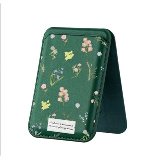 Ví họa tiết thực vật cho iPhone 16 15 14 13 12 pro Max 16Plus Giá đỡ điện thoại thẻ cho vỏ bỏ túi