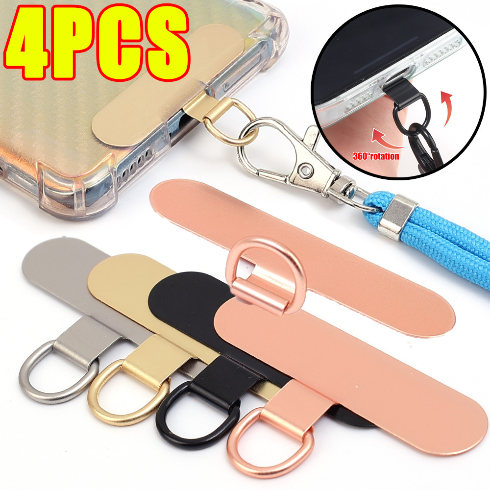Miếng dán dây buộc điện thoại chống thất lạc 4 màu - Hộp đựng điện thoại bằng thép không gỉ siêu mỏng Thẻ dây treo - 360° Thẻ cố định dính có thể xoay được