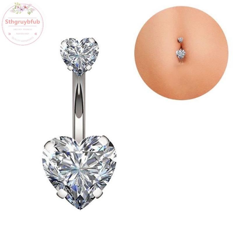 STHB Gợi Cảm Bụng Rốn Xuyên Thép Không Gỉ Thời Trang Trái Tim Bụng Nút Nhẫn Nữ Bé Gái Bụng Xuyên Nhẫn Trang Sức Cơ Thể VN