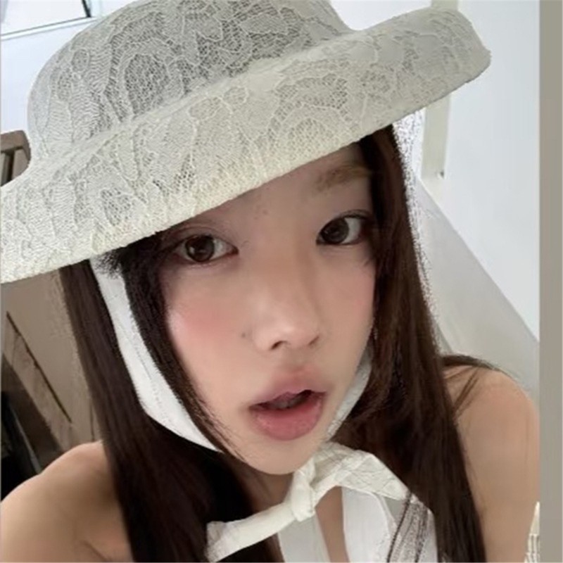 Bầu Trời Nữ Ren Bonnet Mũ Teaparty Mũ Mũ Đội Đầu Cho Đám Cưới Và Tiệc Tập Hợp