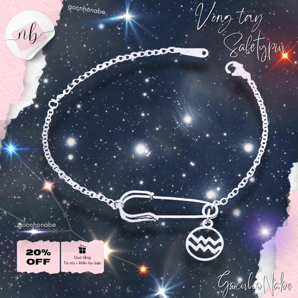 Vòng Tay Safety Pin X Cung Hoàng Đạo - Vòng tay nữ safety pin không ghỉ ...