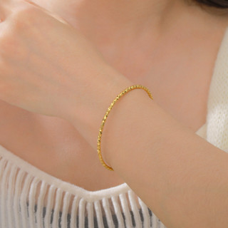 SKYRIM Vòng tay lung linh bằng thép không gỉ Gold 2.6mm - Quà tặng vòng tay tối giản không gây dị ứng cho nữ, chống mài mòn