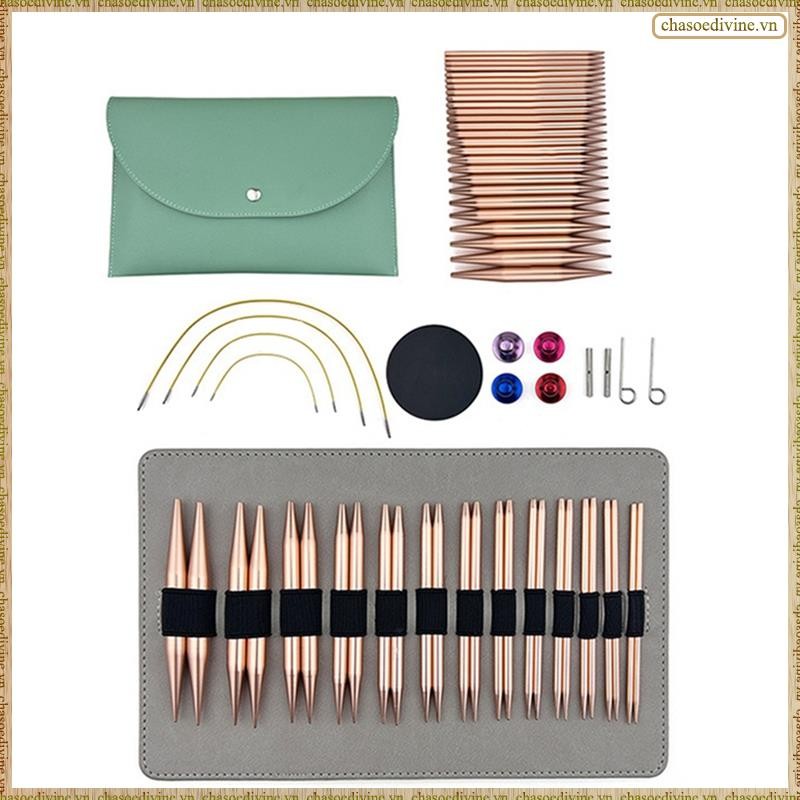 [K O G X] Bộ 13 đôi kim đan tròn có thể hoán đổi cho nhau, Kim đan tròn, Kim đan, 3mm-10mm