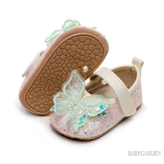 / / -Baby Girl Shiny 3D Butterfly Princess Mary Jane Flats Giày nôi chống trượt