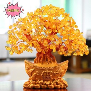 Pnpia Cây Tiền May Mắn Trung Quốc Thỏi Vàng Pha Lê Cây May Mắn Vật Trang Trí Sự Giàu Có Trang Trí Văn Phòng Nhà Trang Trí Bàn Thủ Công Boutique