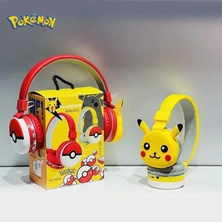 Anime MỚI Pokemon Pikachu Tai Nghe Bluetooth Tai Nghe Không Dây Hoạt Hình Stereo Tai Nghe Tai Nghe Có Mic Hottie Quà Tặng Thời Trang