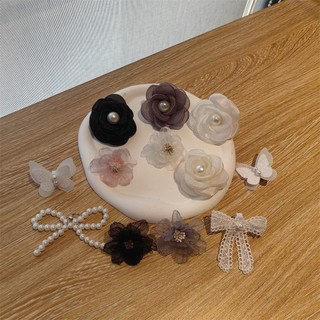 1 Chiếc Ngọc Trai Nơ Dây Giày Hoa Gấu Hoa Hồng Giày Dây Trang Trí Lưới Hoa Organza Ren Nơ Ballet Giày Khóa Phụ Kiện Mới
