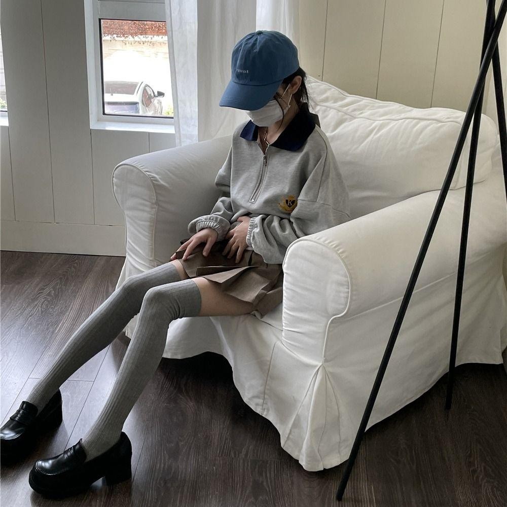 Tất cao đến đầu gối bamboo cotton, màu trơn, giữ ấm cho mùa thu đông