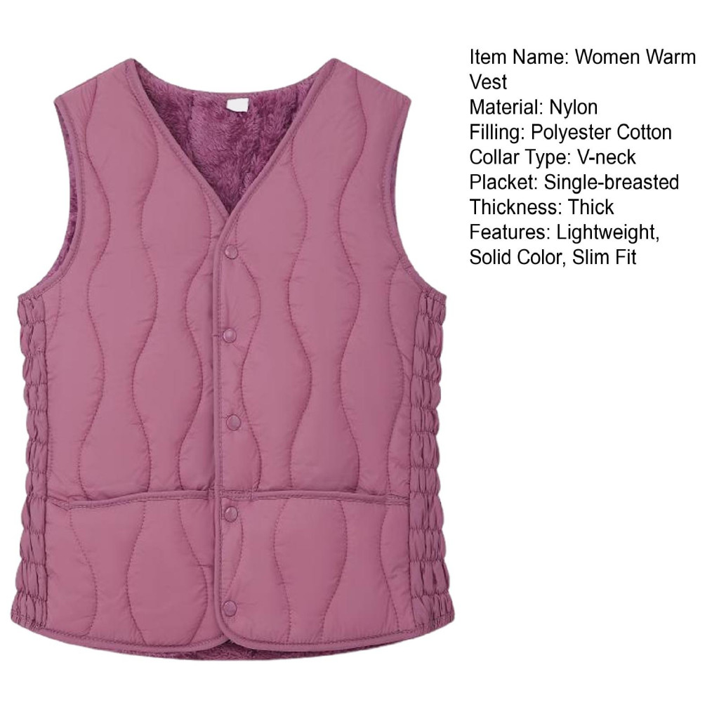 Xia| Áo Vest nữ một ngực màu trơn Áo Vest nữ thời trang Áo Vest có đệm nhẹ cho mùa thu đông Áo ghi lê không tay chống gió màu trơn Hoàn hảo cho hàng ngày