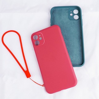 [Có Logo] Ốp Điện Thoại Silicon Mềm Có Dây Buộc Nhung Cho iPhone 16 15 14 13 12 11 Pro Max 8 7 6S Plus X XR XS Max + SE 2020 Vỏ Điện Thoại Chống Sốc Thân Thiện Với Da