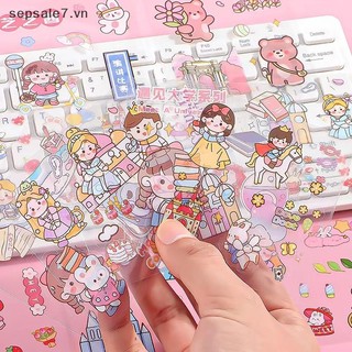 [-d] 50 Miếng Dán Sổ Cái Dễ Thương Chống Thấm Nước PET Không Lặp Lại Miếng Dán Cắt Cho Học Sinh Và Bé Gái Anime {vn}