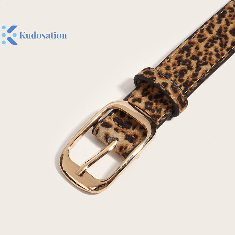 Thắt Lưng Kudosation Nữ Ins Phong Cách Đa Năng Thời Trang Trang Trang Trí Quần Jean Retro Da Báo In Thắt Lưng Mỏng