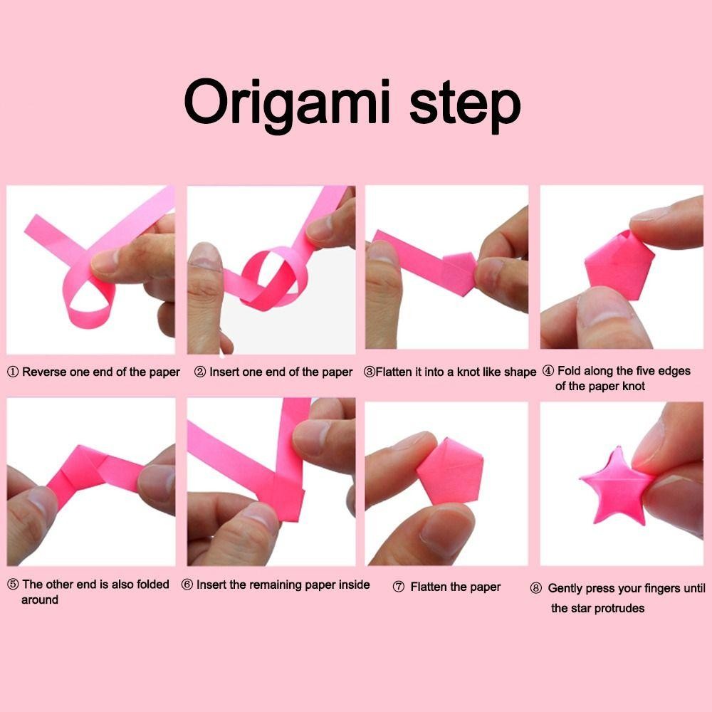 GETVOW 520 Tờ Giấy Ngôi Sao Dải, Nghệ Thuật Thủ Công Thêu Sò Ngôi Sao Origami Giấy, Hoạt Hình DIY Nhiều Màu Sắc Gấp Ngôi Sao Trang Trí Nhà Cửa
