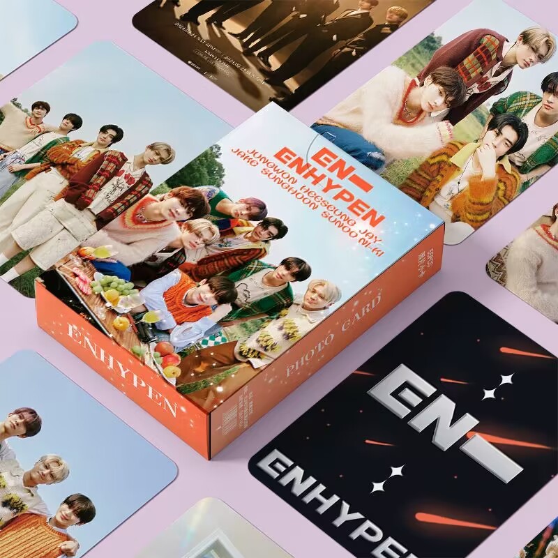 EN HEESEUNG Bưu thiếp ba chiều 2024 GGU GGU GÓI SUNGHOO JAKE JAY JUNGWON NI-KI SUNOO Solo Laser Hologram Lomo Cards Photocards