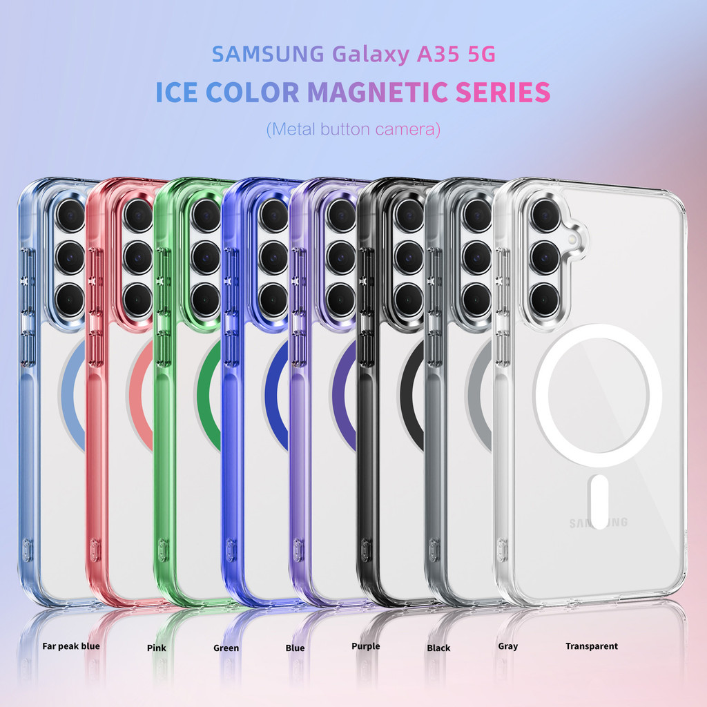 Ốp Lưng Cứng Trong Suốt Cho Samsung Galaxy A15 A16 A26 A35 A36 A55 A56 5G A37 Vỏ Nam Châm