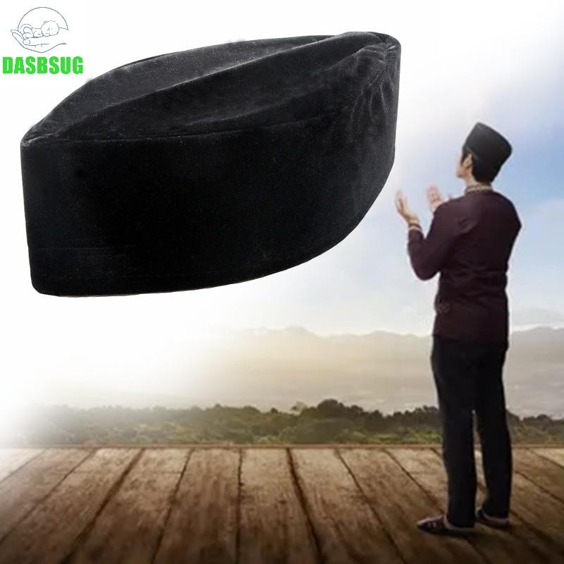 Dasbsug Mũ Hồi Giáo Nam Đen Đông Nam Á Cầu Nguyện Turban Nhung Đen Cho Mũ Đầu