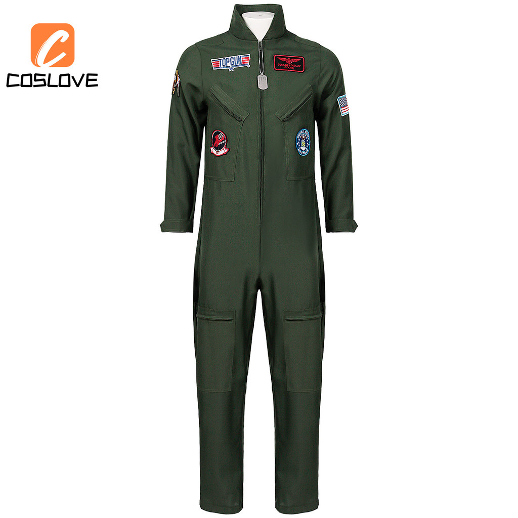 Phim Cổ Điển TOP GUN Phi Công Cosplay Quần Áo Trọn Bộ Trang Phục Phù Hợp Với Người Trang Phục Dài Tay Áo liền quần Cosplay Phục Hồi Hoàn Hảo